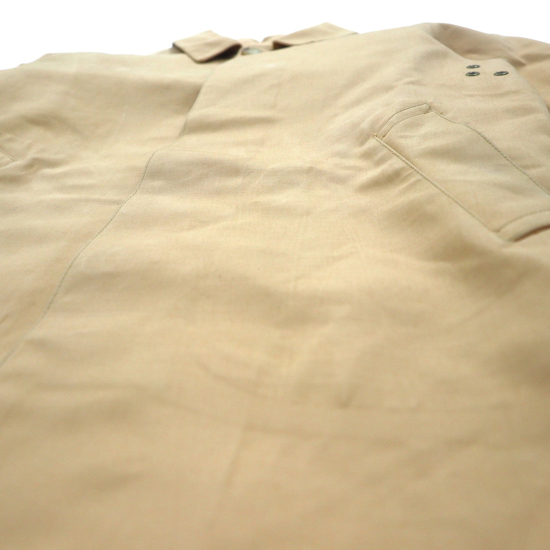 RALPH LAUREN 90s Rubberized Balmac Coat, S, Beige, Waterproof, Checked Liner