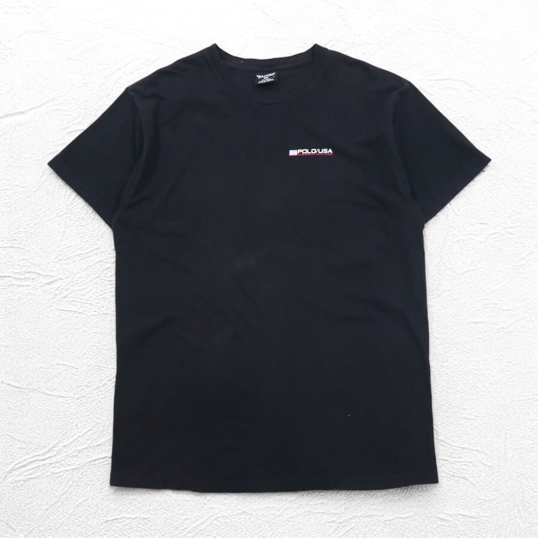 POLO JEANS CO. RALPH LAUREN 90s T-shirt L Black Cotton Stars and Stripes One-point logo