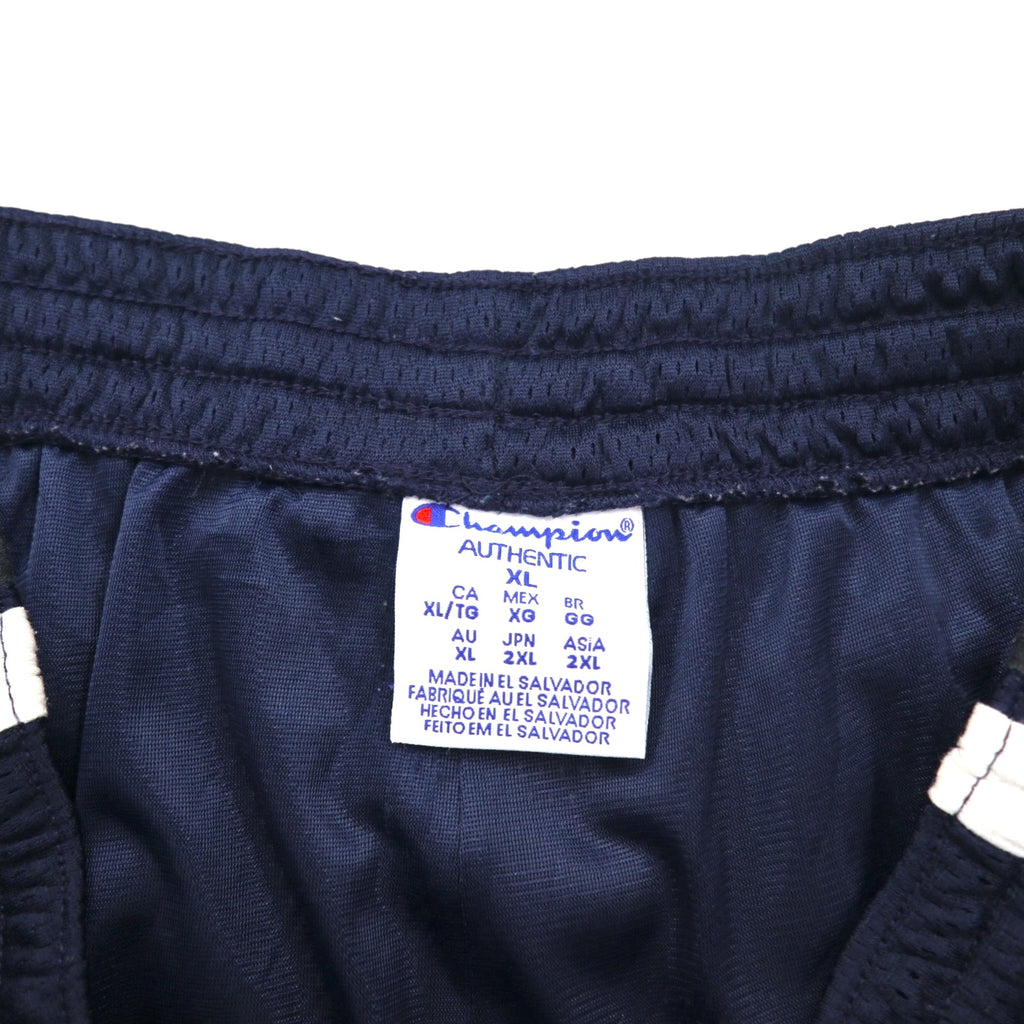 Champion Mesh Game Shorts, Size 2XL, Navy, Side Stripes, One-Point Logo, Made in El Salvador