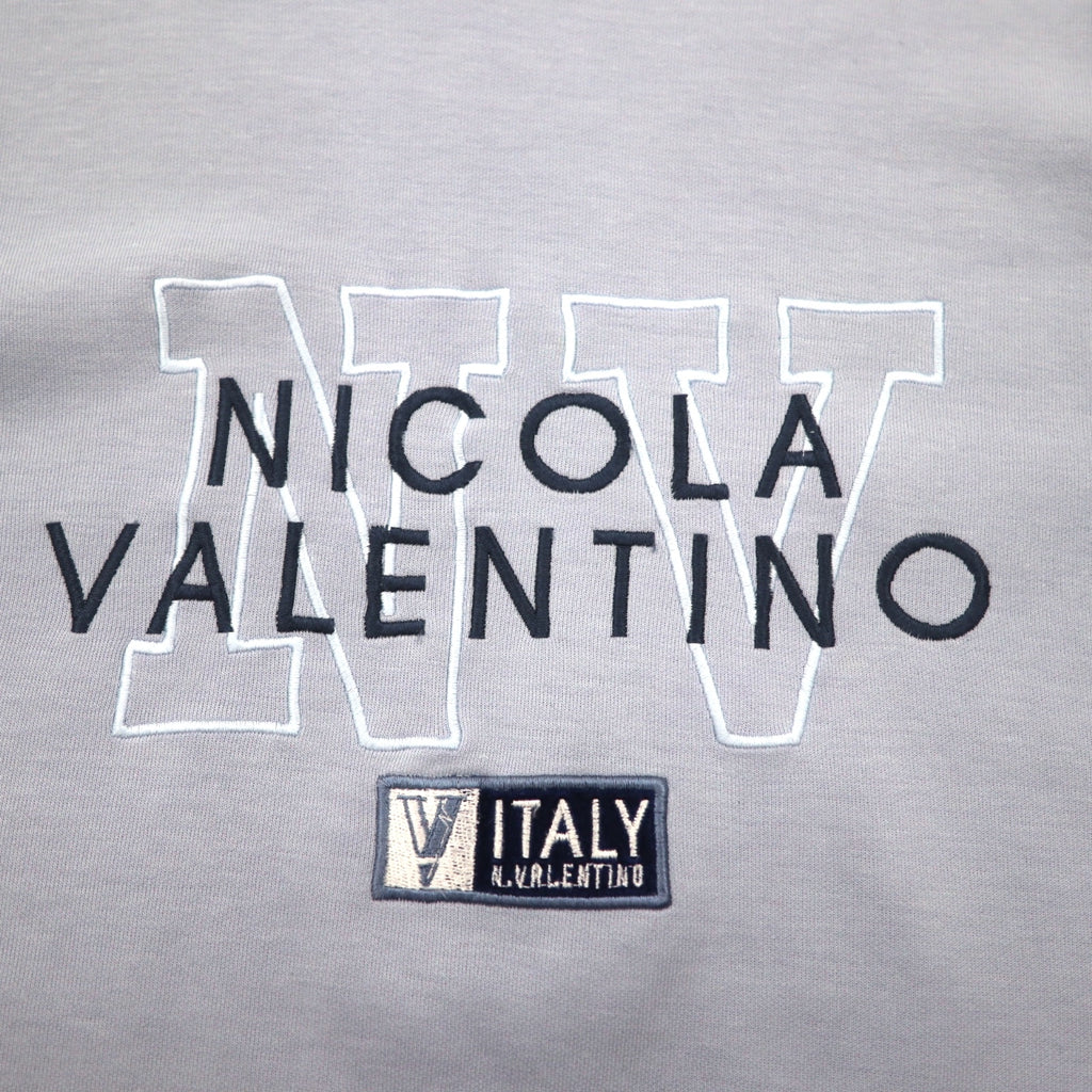 90年代 NICOLA VALENTINO ロゴ刺繍 スウェット M ブルー コットン