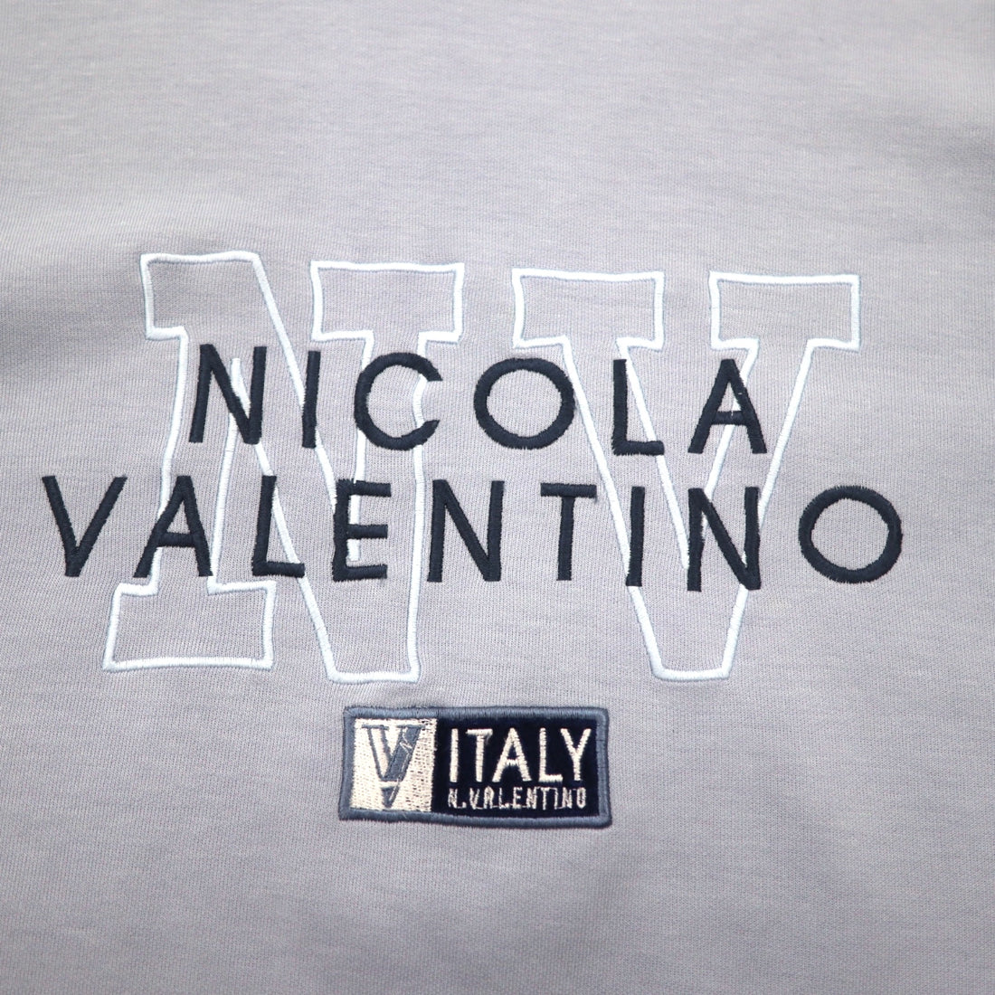 90年代 NICOLA VALENTINO ロゴ刺繍 スウェット M ブルー コットン