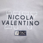 90年代 NICOLA VALENTINO ロゴ刺繍 スウェット M ブルー コットン