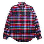 Polo by Ralph Lauren Oversized Flannel Shirt, Medium, Red, Cotton, Check
