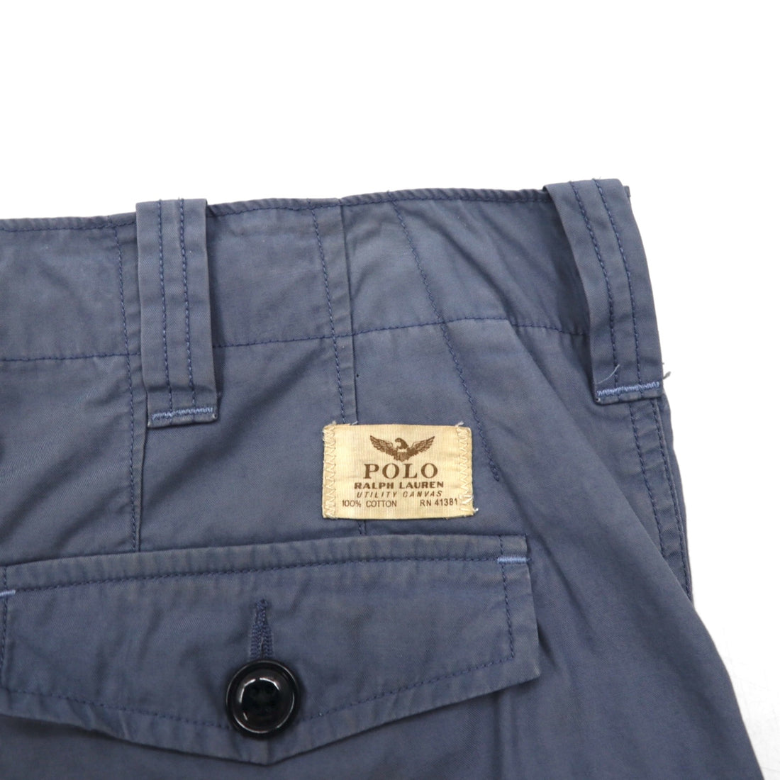 POLO RALPH LAUREN Utility Canvas Baggy Short Cargo Pants, Size L, Gray, Knee-Length