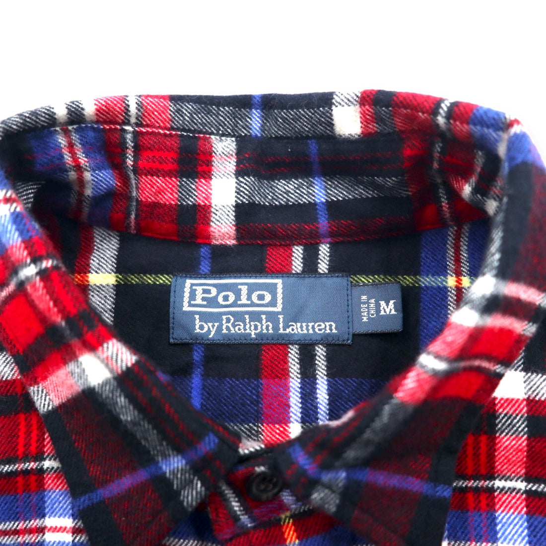 Polo by Ralph Lauren Oversized Flannel Shirt, Medium, Red, Cotton, Check