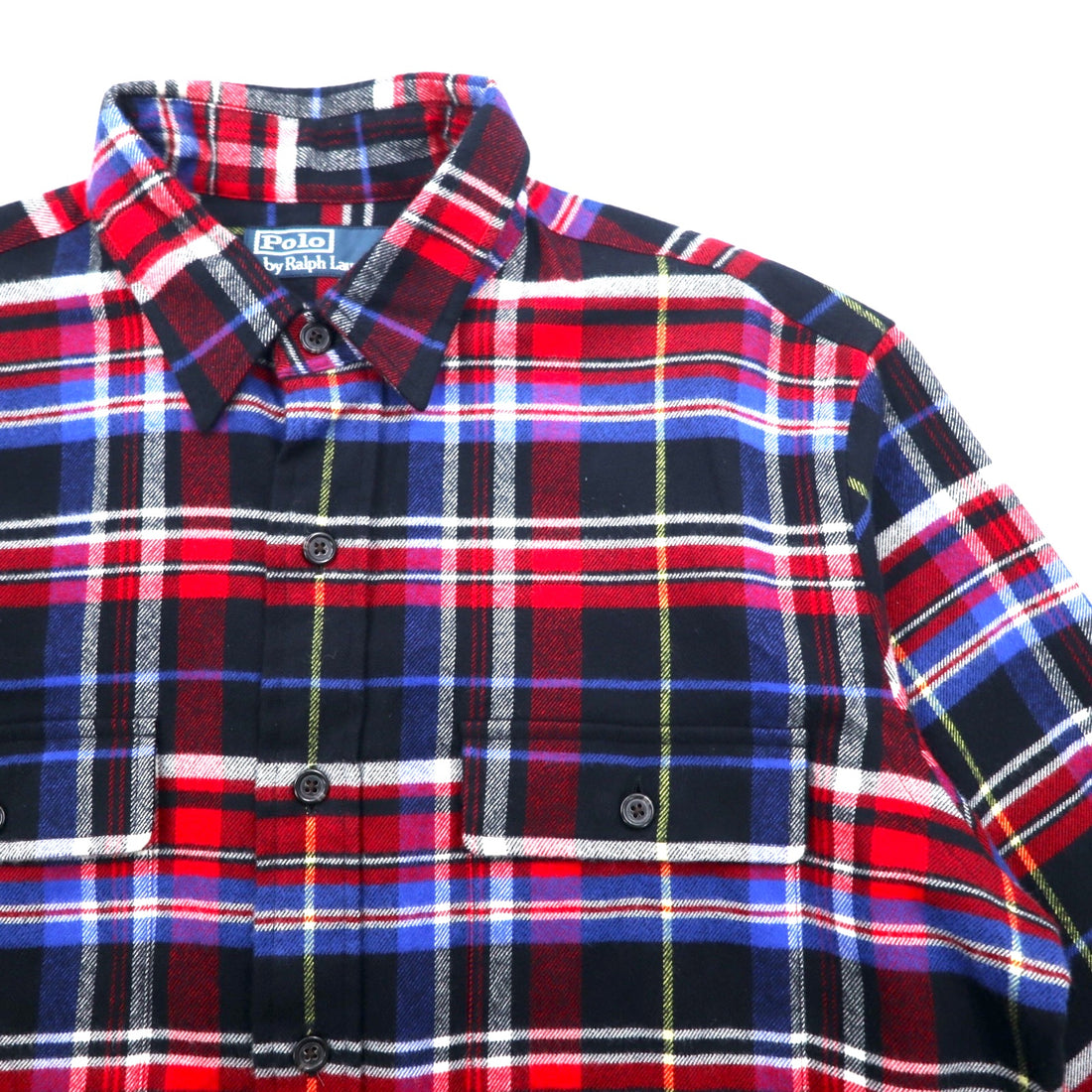 Polo by Ralph Lauren Oversized Flannel Shirt, Medium, Red, Cotton, Check