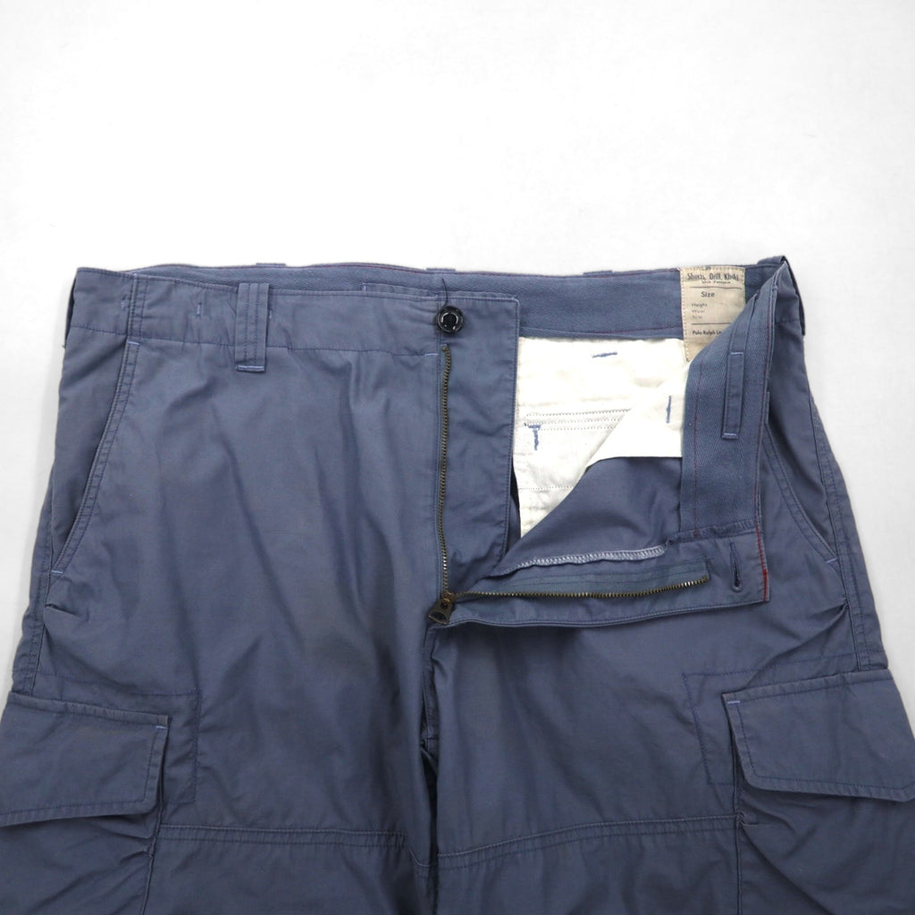 POLO RALPH LAUREN Utility Canvas Baggy Short Cargo Pants, Size L, Gray, Knee-Length