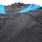 JC PENNEY 90年代 ナイロン トレーニングジャケット L ブラック メッシュライナー フード収納式 USA OLYMPIC