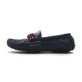 POLO RALPH LAUREN Ribbon Loafers, Driving Shoes, Size 26.5cm, Navy Grained Leather, WILLEM 11571