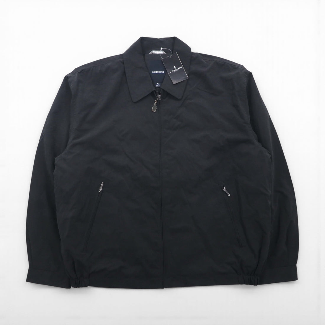 LONDON FOG Peach Skin Swing Top Harrington Jacket, XL, Black, LF45500, Unused