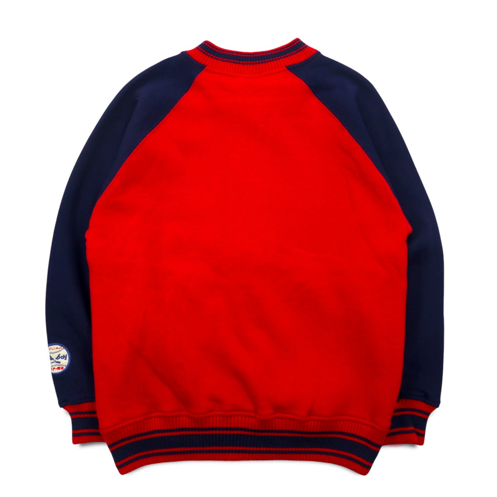 BAD BOY 90s Sweatshirt Stadium Jacket M Red Navy Cotton Fleece Lining Logo Embroidery