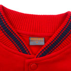 BAD BOY 90s Sweatshirt Stadium Jacket M Red Navy Cotton Fleece Lining Logo Embroidery