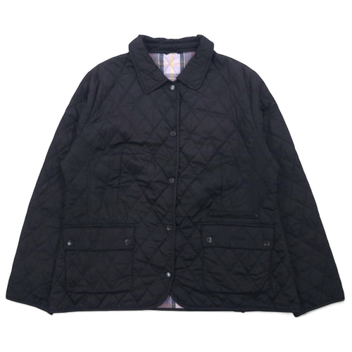 日本然リトテ-古着オンライン-Barbour キルティングジャケット XL ブラック ポリエステル 裏地チェック CYNTHIA MATT QUILT JACKET L2359-Barbour Quilted Jacket XL Black Polyester Lining Checked CYNTHIA MATT QUILT JACKET L2359