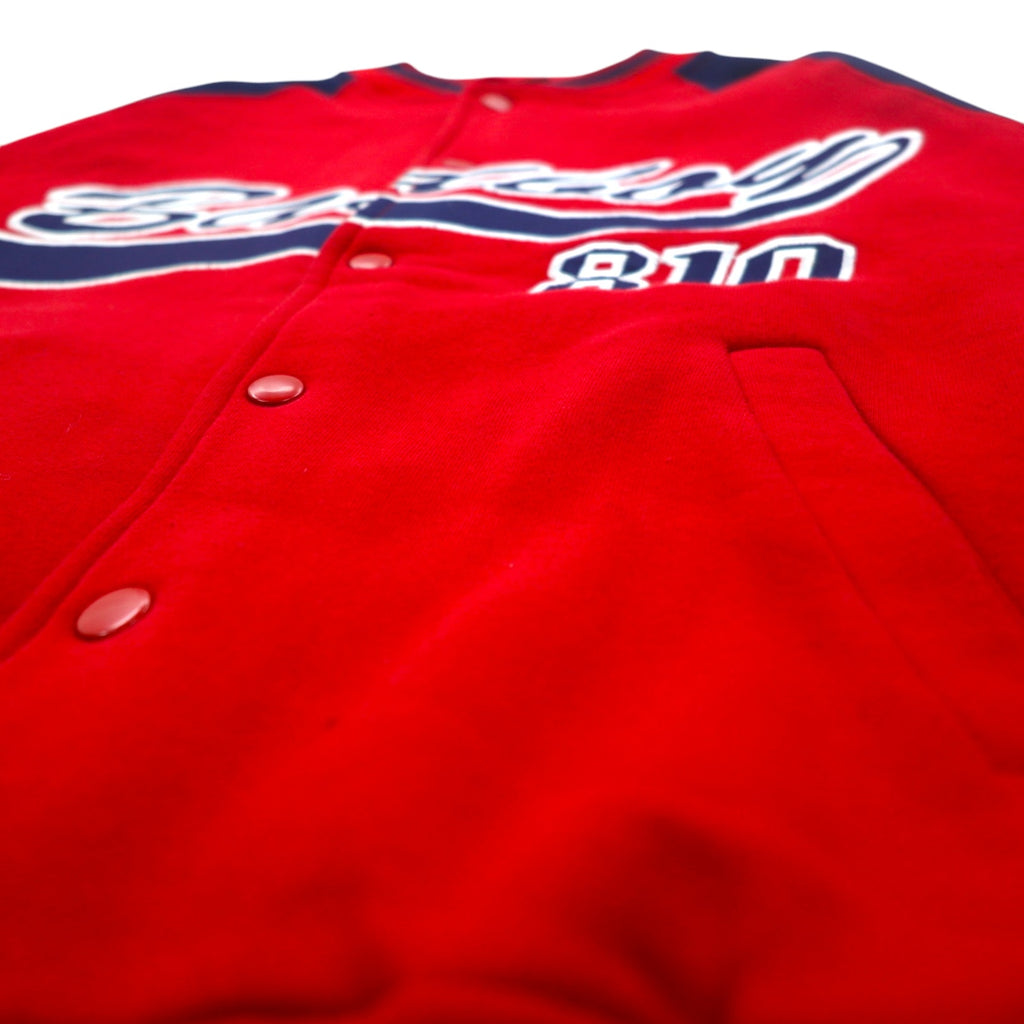 BAD BOY 90s Sweatshirt Stadium Jacket M Red Navy Cotton Fleece Lining Logo Embroidery