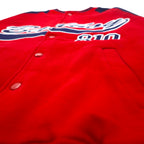 BAD BOY 90s Sweatshirt Stadium Jacket M Red Navy Cotton Fleece Lining Logo Embroidery