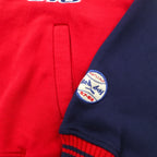 BAD BOY 90s Sweatshirt Stadium Jacket M Red Navy Cotton Fleece Lining Logo Embroidery
