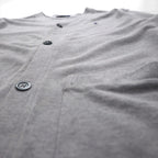 Polo Ralph Lauren 鹿の子 ニット カーディガン M グレー Vネック スモールポニー刺繡 ハンドウォーマー ポケット