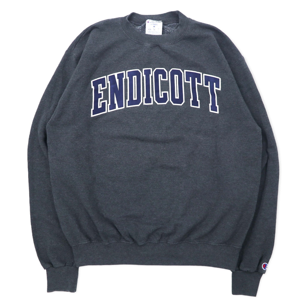 日本然リトテ-古着オンライン-Champion ECO カレッジ刺繍 スウェット L グレー コットン ENDICOTT アーチロゴ-Champion ECO College Embroidery Sweatshirt L Gray Cotton ENDICOTT Arch Logo