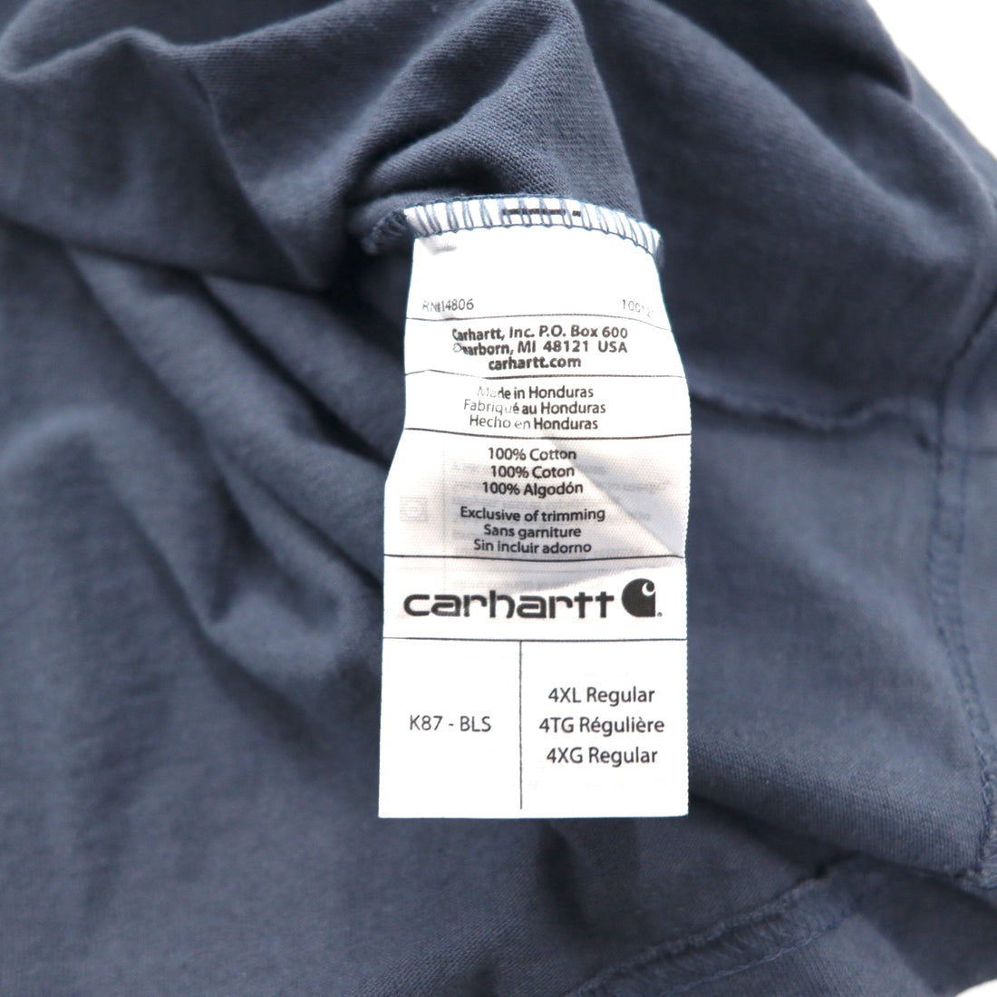 Carhartt Original Fit Pocket T-Shirt, Size 4XL, Gray, Cotton