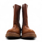 REDWING 89's USA Made 80s 11inch PECOS Boots, Size 26.5cm, Brown Leather, 1155 Print Wing Tag, Vertical Wing.