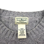 L.L.Bean 90年代 ケーブル編み ニット セーター L グレー ラムウール 羊毛 WW47