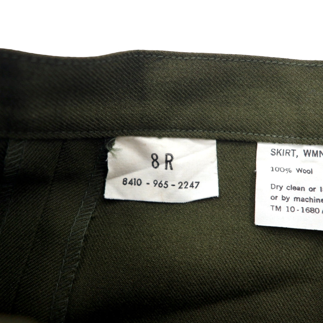 US ARMY Field Skirt A-line 8R Khaki Wool Military SKIRT WMN'S WL FIELD OG108