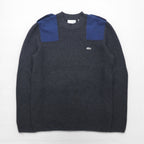 LACOSTE Commando Knit Sweater, Medium, Wool, with Epaulettes and Elbow Patches, AH9167, Dressinn