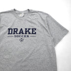The Cotton Exchange 90s USA Made Single Stitch Vintage Drake Soccer T-Shirt, Gray, Size XL