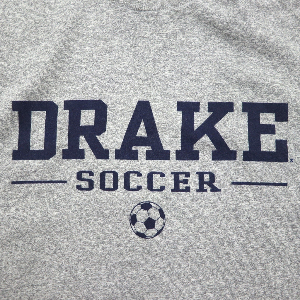 The Cotton Exchange 90s USA Made Single Stitch Vintage Drake Soccer T-Shirt, Gray, Size XL