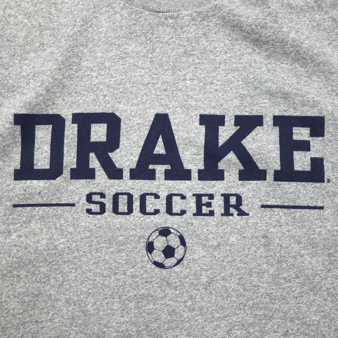 The Cotton Exchange 90s USA Made Single Stitch Vintage Drake Soccer T-Shirt, Gray, Size XL