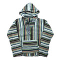 Vintage Baja Hoodie メキシカン パーカー M マルチカラー ボーダー ストライプ アクリル