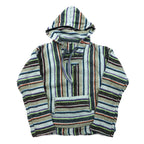 Vintage Baja Hoodie メキシカン パーカー M マルチカラー ボーダー ストライプ アクリル