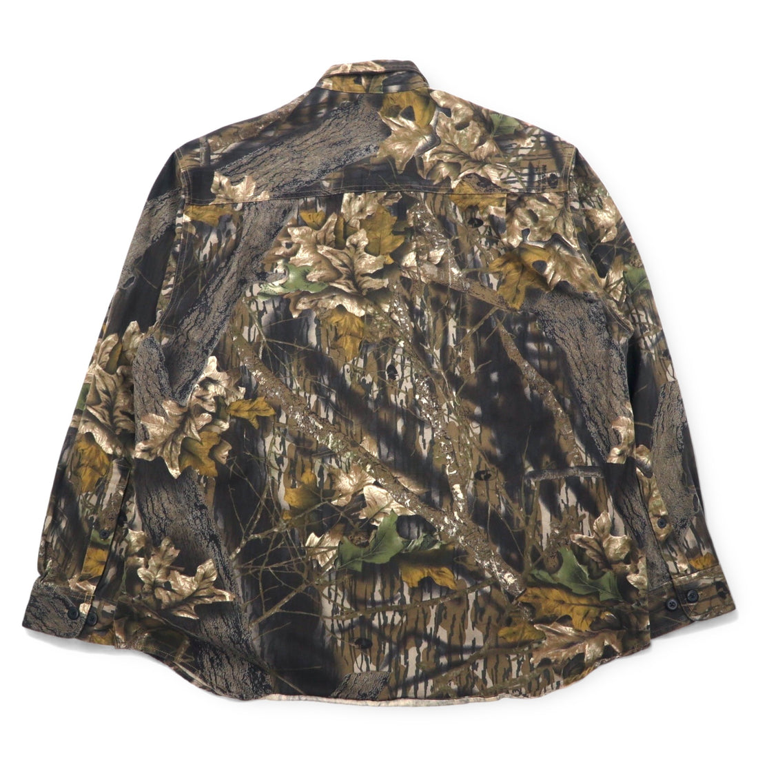Columbia Real Tree Camo Button Down Shirt, XL, Khaki, Cotton, MOSSY OAK, Big Size