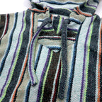 Vintage Baja Hoodie メキシカン パーカー M マルチカラー ボーダー ストライプ アクリル