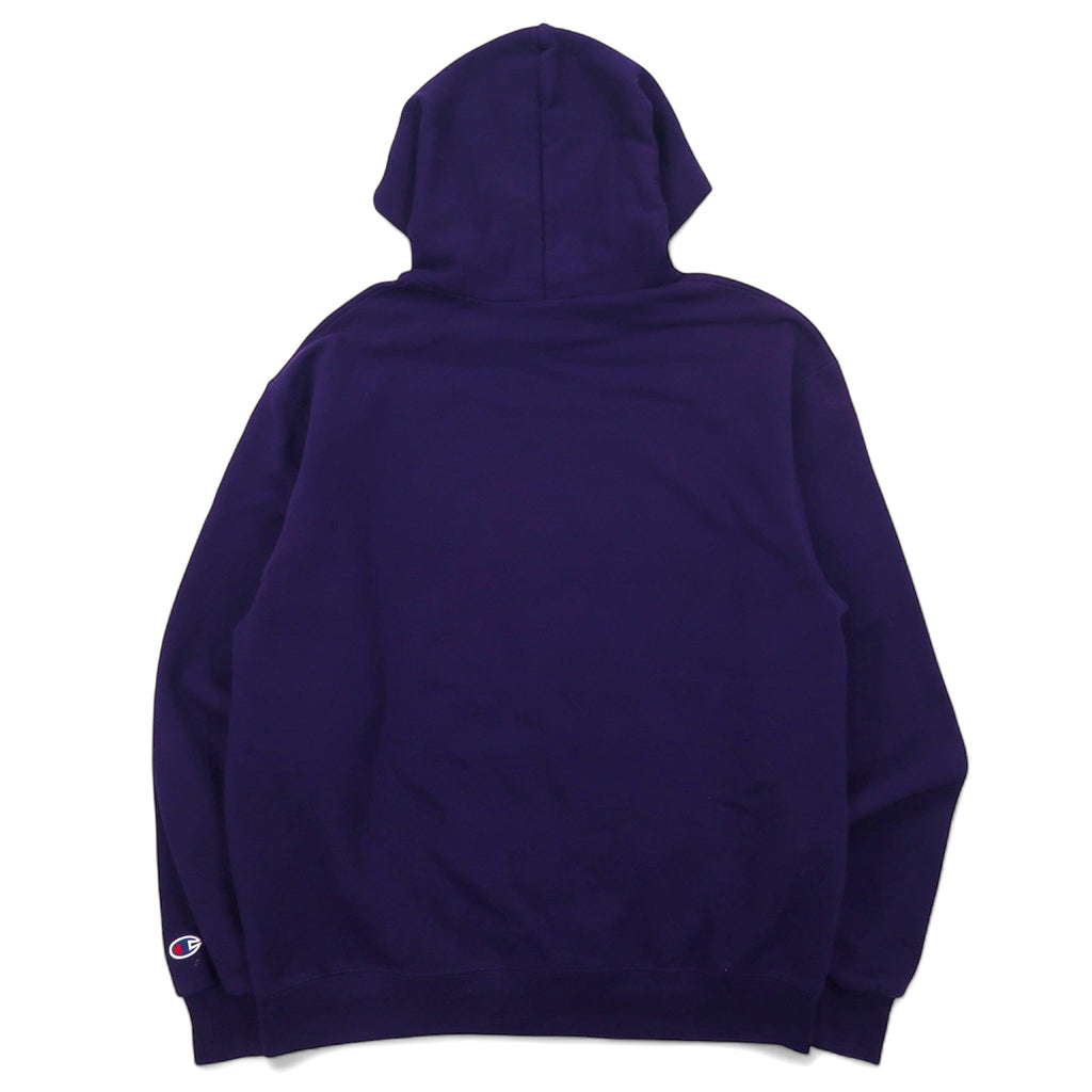Champion 00年代 カレッジ プリント プルオーバーパーカー L ネイビー コットン 裏起毛 TEXAS CHRISTIAN UNIVERSITY アーチロゴ 2段プリント ホンジュラス製