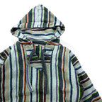 Vintage Baja Hoodie メキシカン パーカー M マルチカラー ボーダー ストライプ アクリル