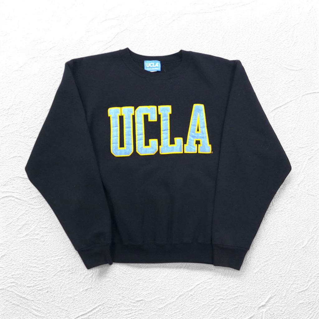 UCLA 90s USA Made College Sweatshirt M Black Cotton Patch GOLD Standard
