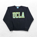 UCLA 90s USA Made College Sweatshirt M Black Cotton Patch GOLD Standard