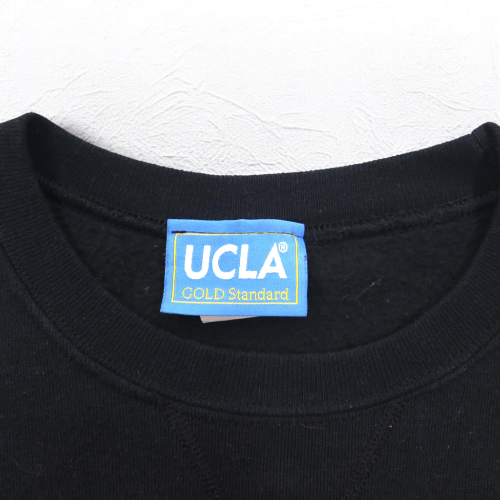 UCLA 90s USA Made College Sweatshirt M Black Cotton Patch GOLD Standard
