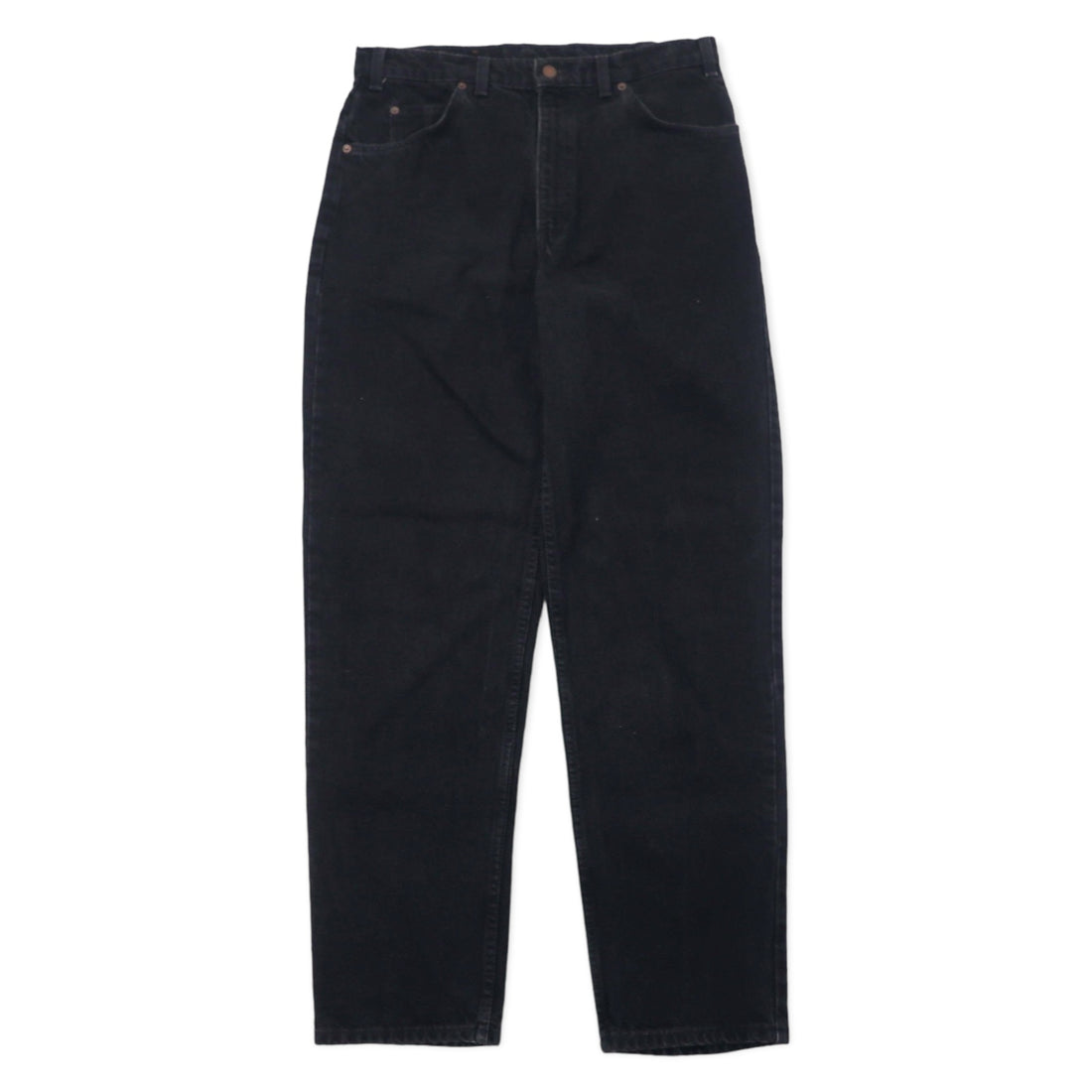 日本然リトテ-古着オンライン-Levi's カナダ製 ユーロリーバイス ブラック デニムパンツ テーパード 34 コットン ジッパーフライ オレンジタブ ボタン裏212 50634 0319-Levi's Canada MADE Eurori Vise Black Denim PANTS Tapered 34 Cotton Zipper Fly Orange Tub Button Back 212 50634 0319