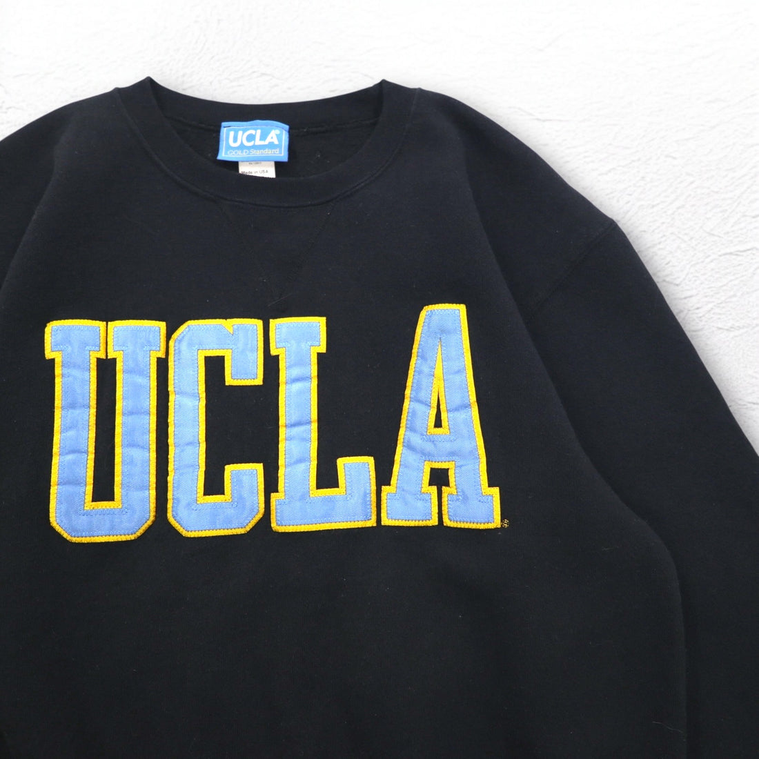 UCLA 90s USA Made College Sweatshirt M Black Cotton Patch GOLD Standard