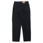 Levi's Made in Canada Euro Levi's Black Denim Pants Tapered 34 Cotton Zipper Fly Orange Tab Button Back 212 50634 0319