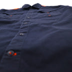 SEAN JOHN 2000s Reflective Design Short Sleeve Field Shirt, Size L, Navy, Cotton