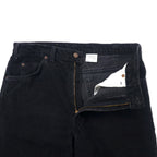 Levi's Made in Canada Euro Levi's Black Denim Pants Tapered 34 Cotton Zipper Fly Orange Tab Button Back 212 50634 0319