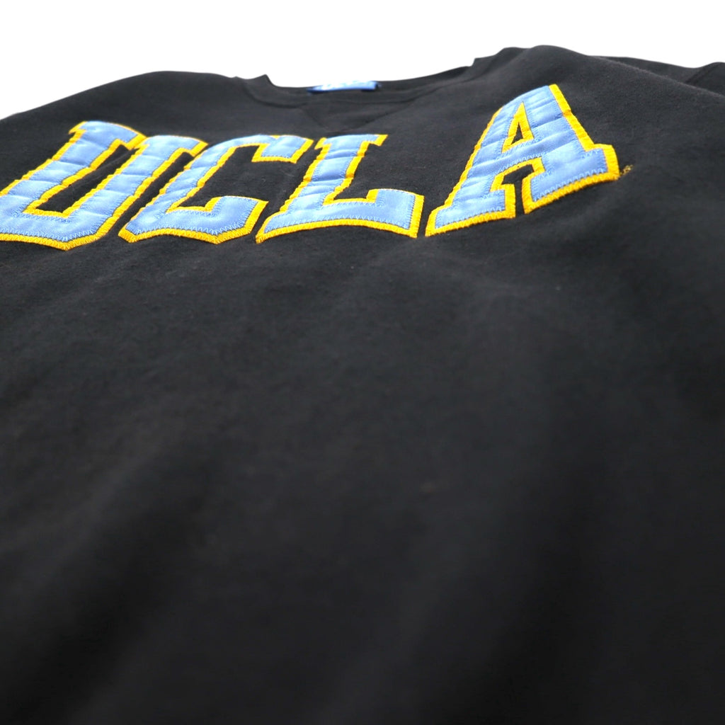 UCLA 90s USA Made College Sweatshirt M Black Cotton Patch GOLD Standard
