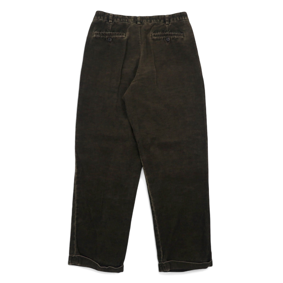 Eddie Bauer 90s Tucked Wide Corduroy Pants Size 33 Khaki Cotton Made in the Dominican Republic