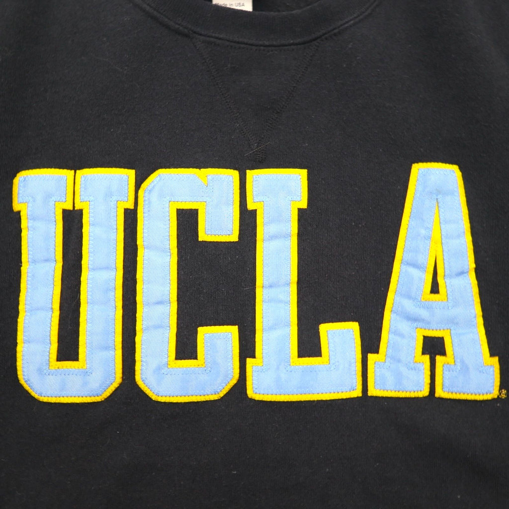 UCLA 90s USA Made College Sweatshirt M Black Cotton Patch GOLD Standard