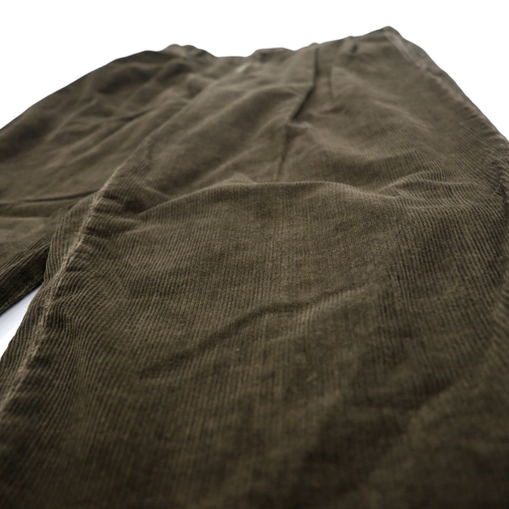 Eddie Bauer 90s Tucked Wide Corduroy Pants Size 33 Khaki Cotton Made in the Dominican Republic