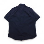 SEAN JOHN 2000s Reflective Design Short Sleeve Field Shirt, Size L, Navy, Cotton