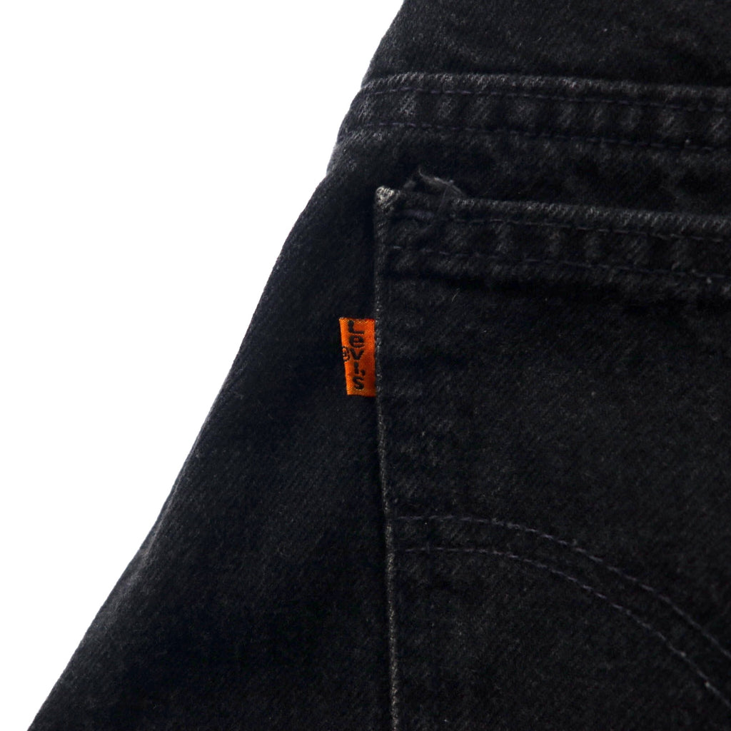 Levi's Made in Canada Euro Levi's Black Denim Pants Tapered 34 Cotton Zipper Fly Orange Tab Button Back 212 50634 0319